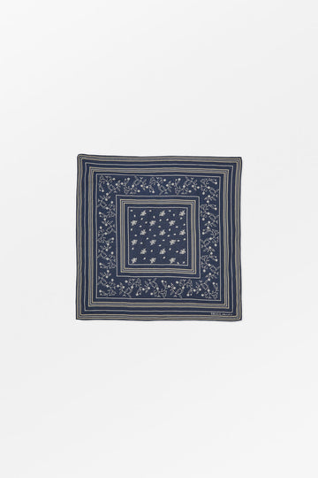 Classic Scarf 55x55 Navy/Beige/Cream