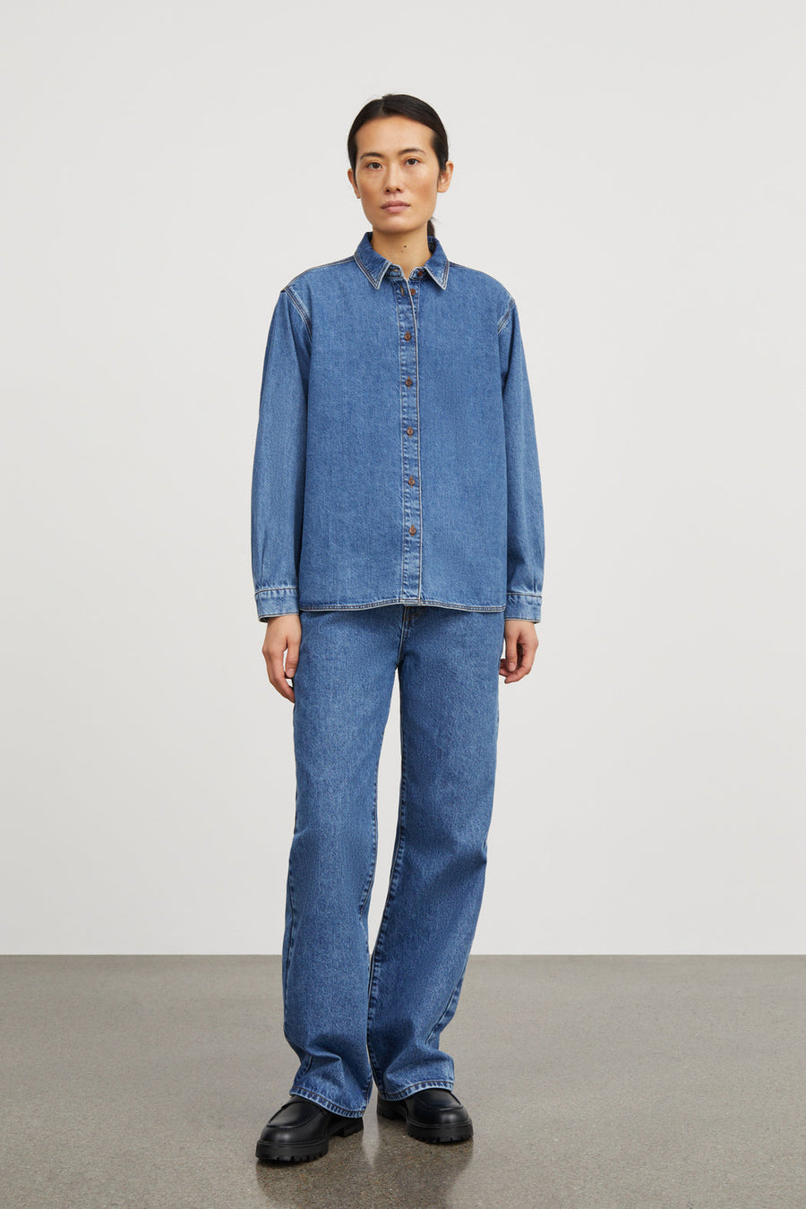 Millington Shirt Washed Mid Blue