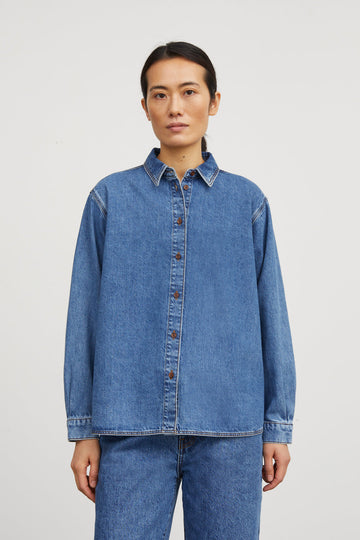 Millington Shirt Washed Mid Blue