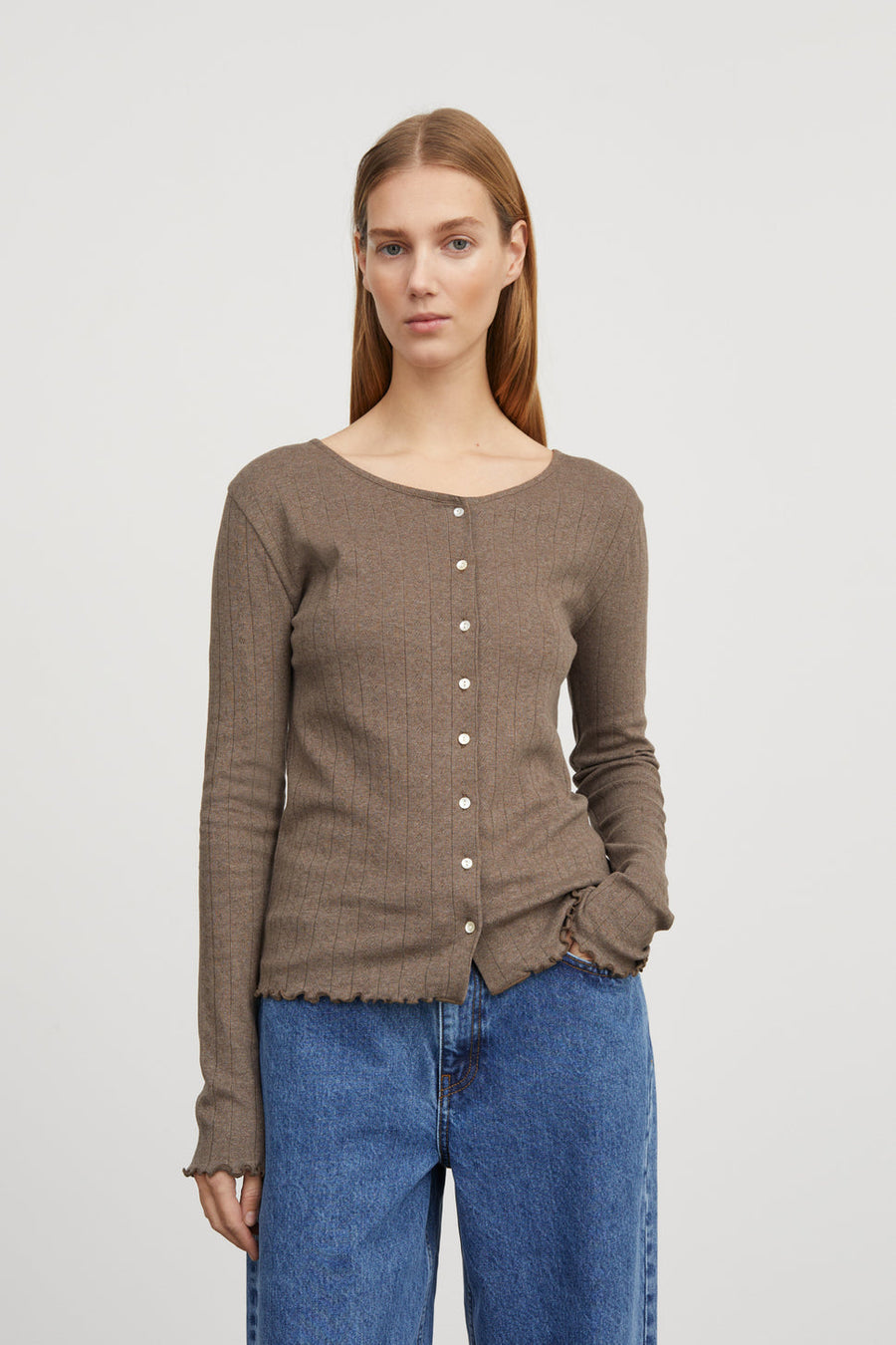 Edie Cardigan Brown Melange