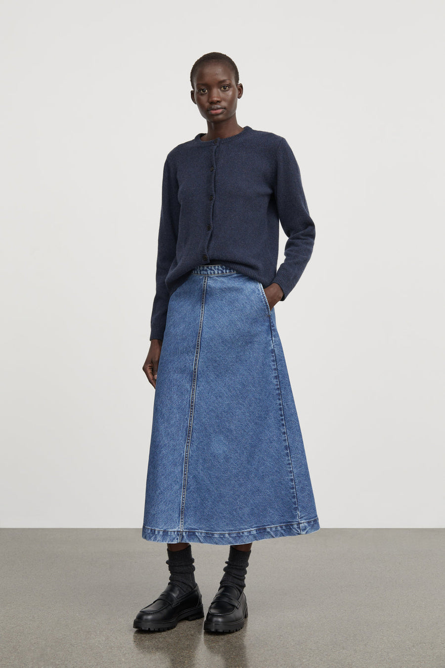 Imana Skirt Washed Mid Blue