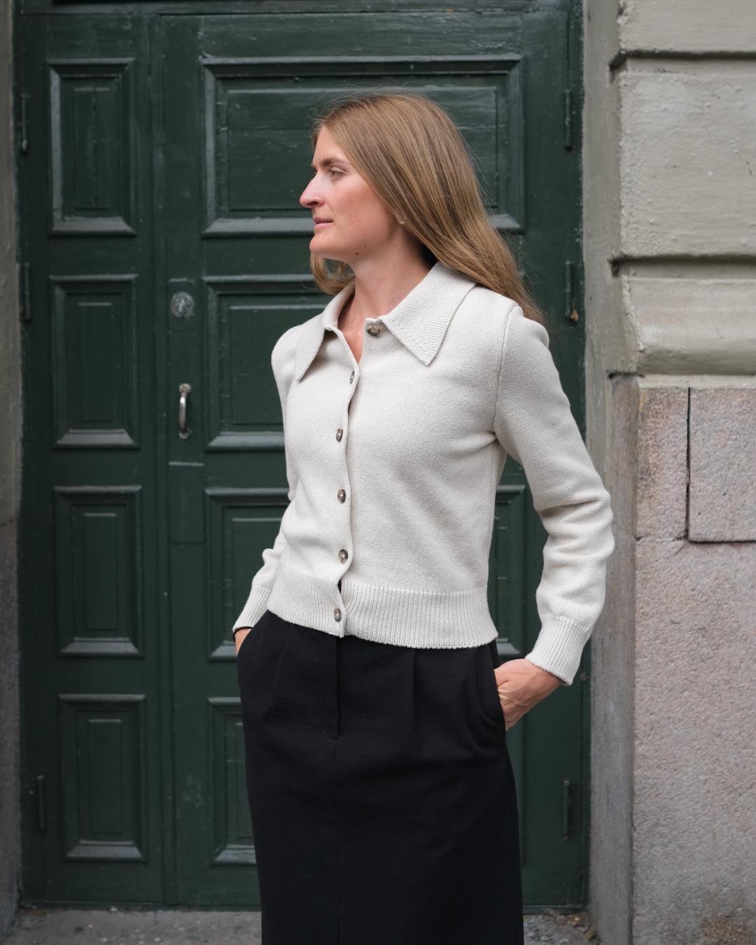 Marie Wool Cardigan - Mastic