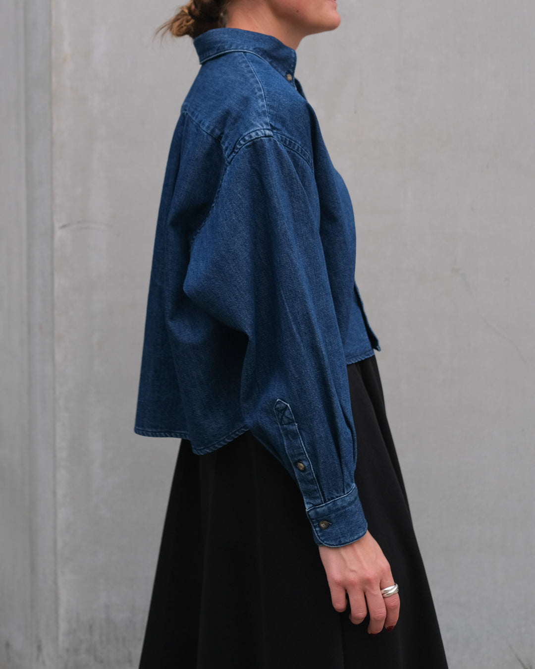 Sophia Button Down Logo Shirt - Indigo