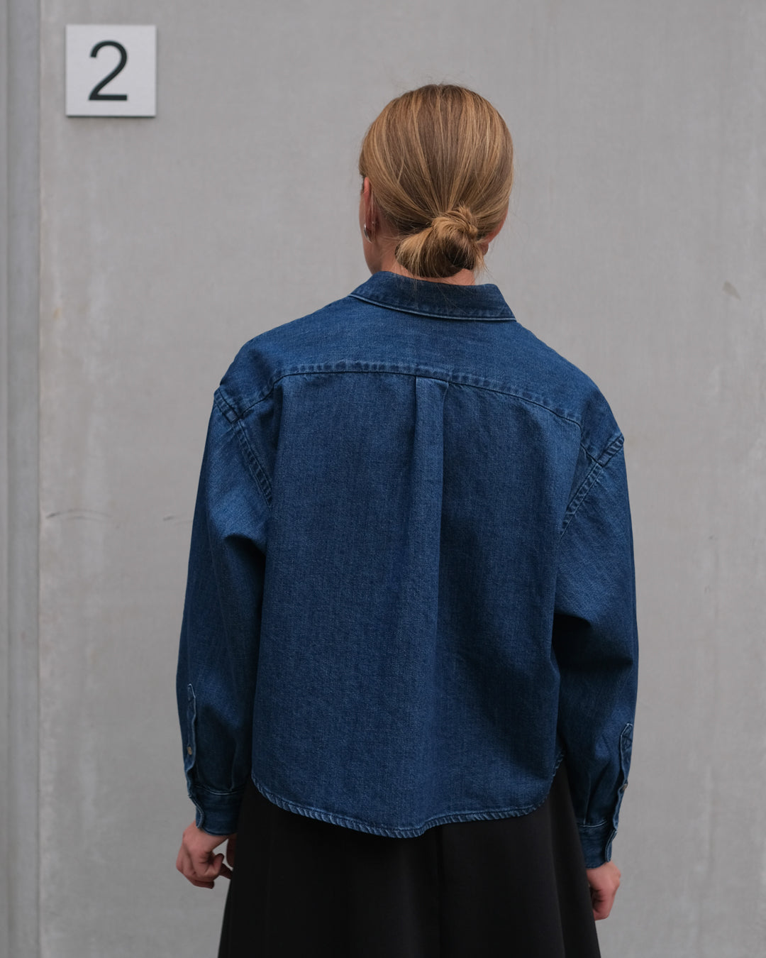 Sophia Button Down Logo Shirt - Indigo