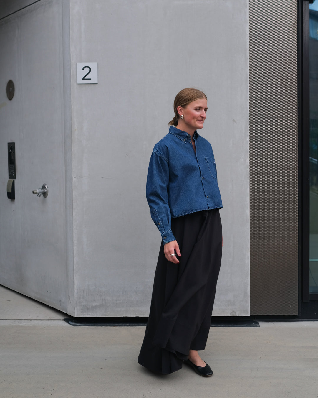 Sophia Button Down Logo Shirt - Indigo