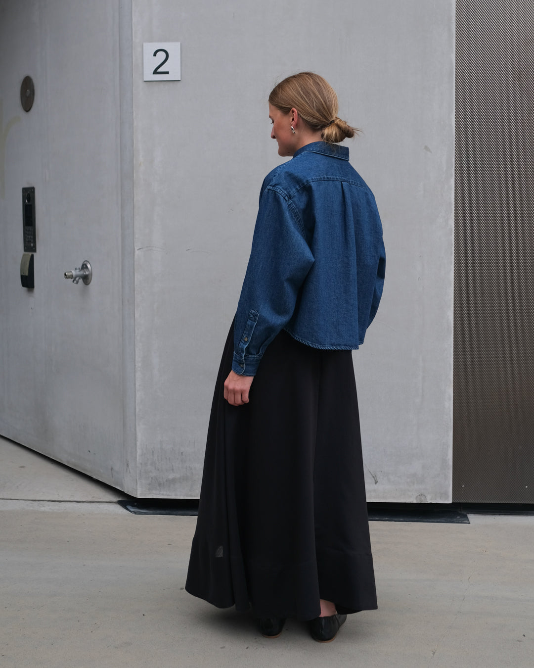 Sophia Button Down Logo Shirt - Indigo