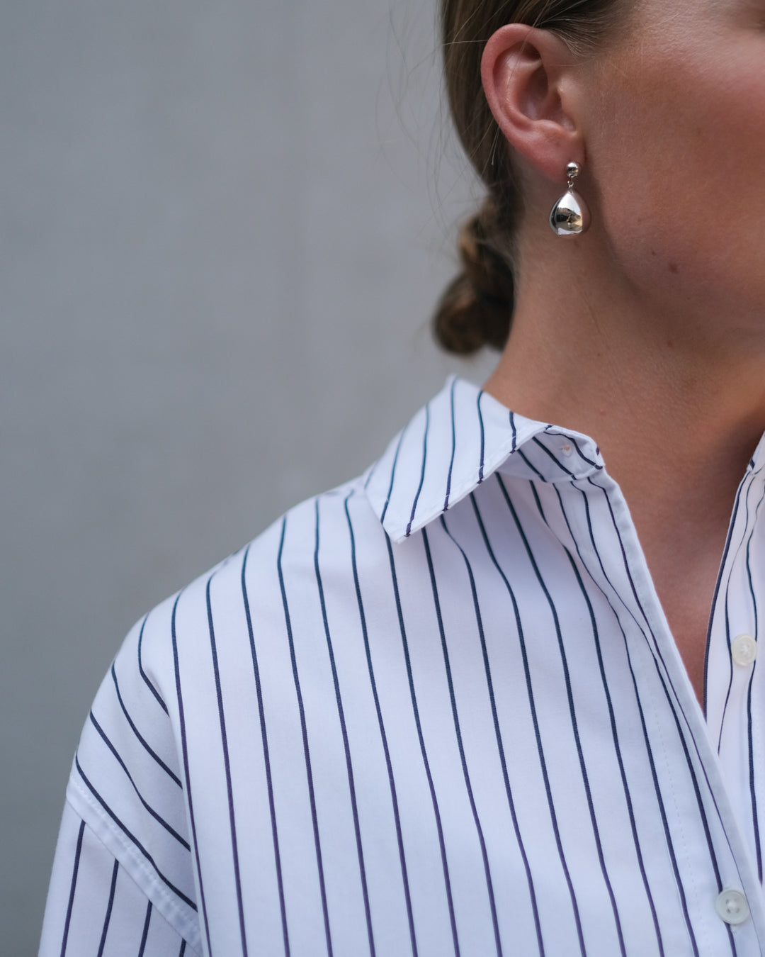 Poplin Workwear Shirt - Black White Stripe