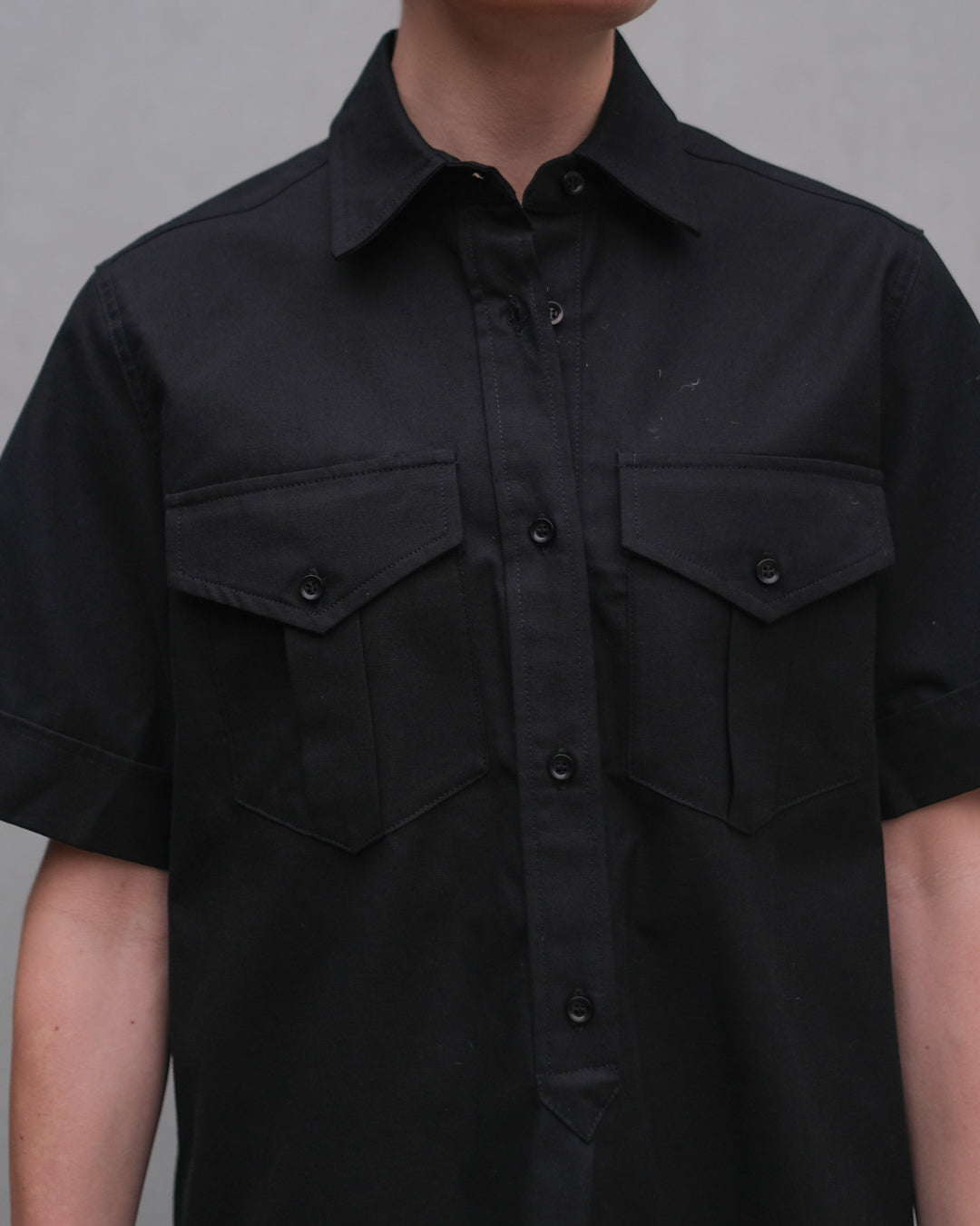 Army Shirt Dress - Black