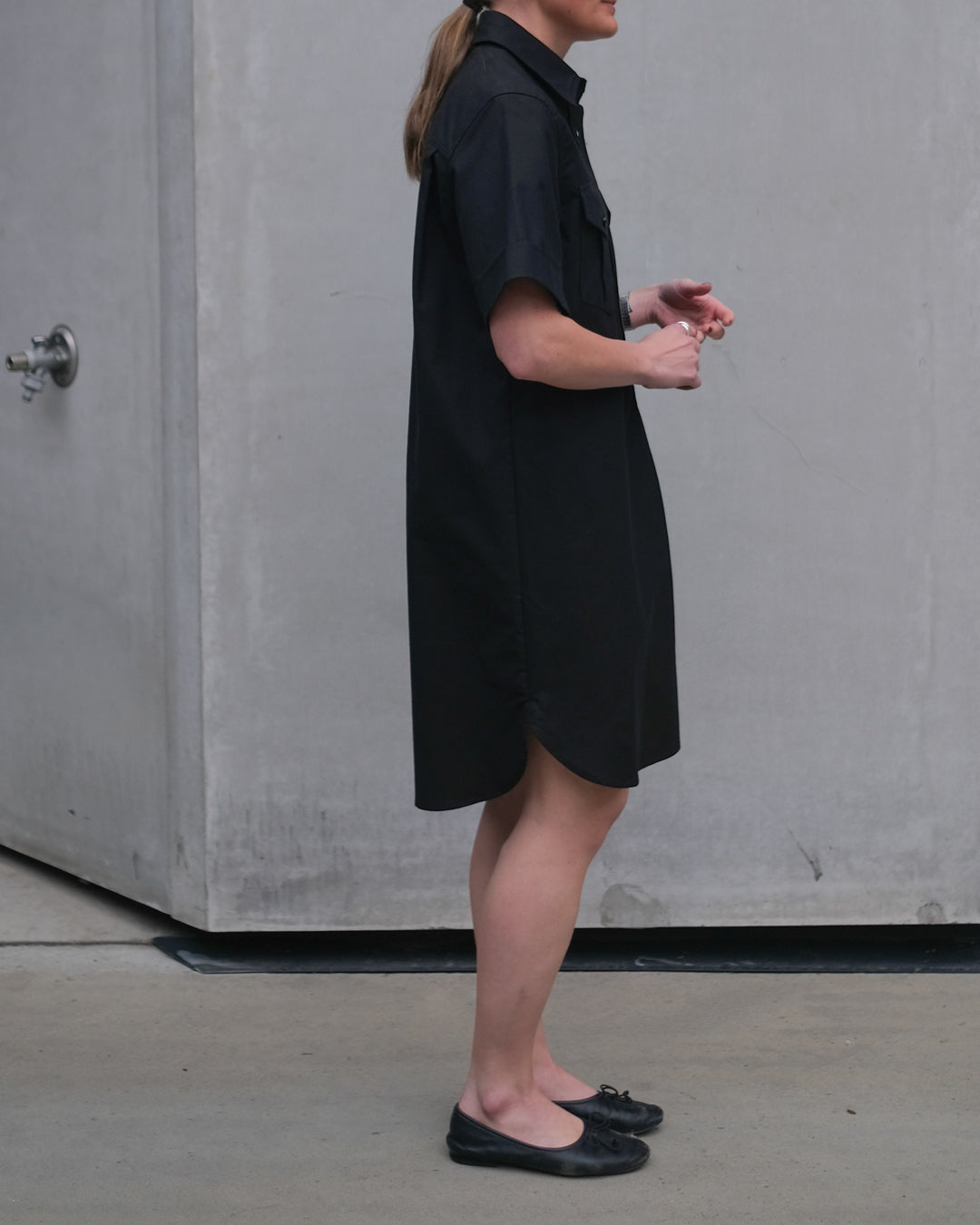 Army Shirt Dress - Black