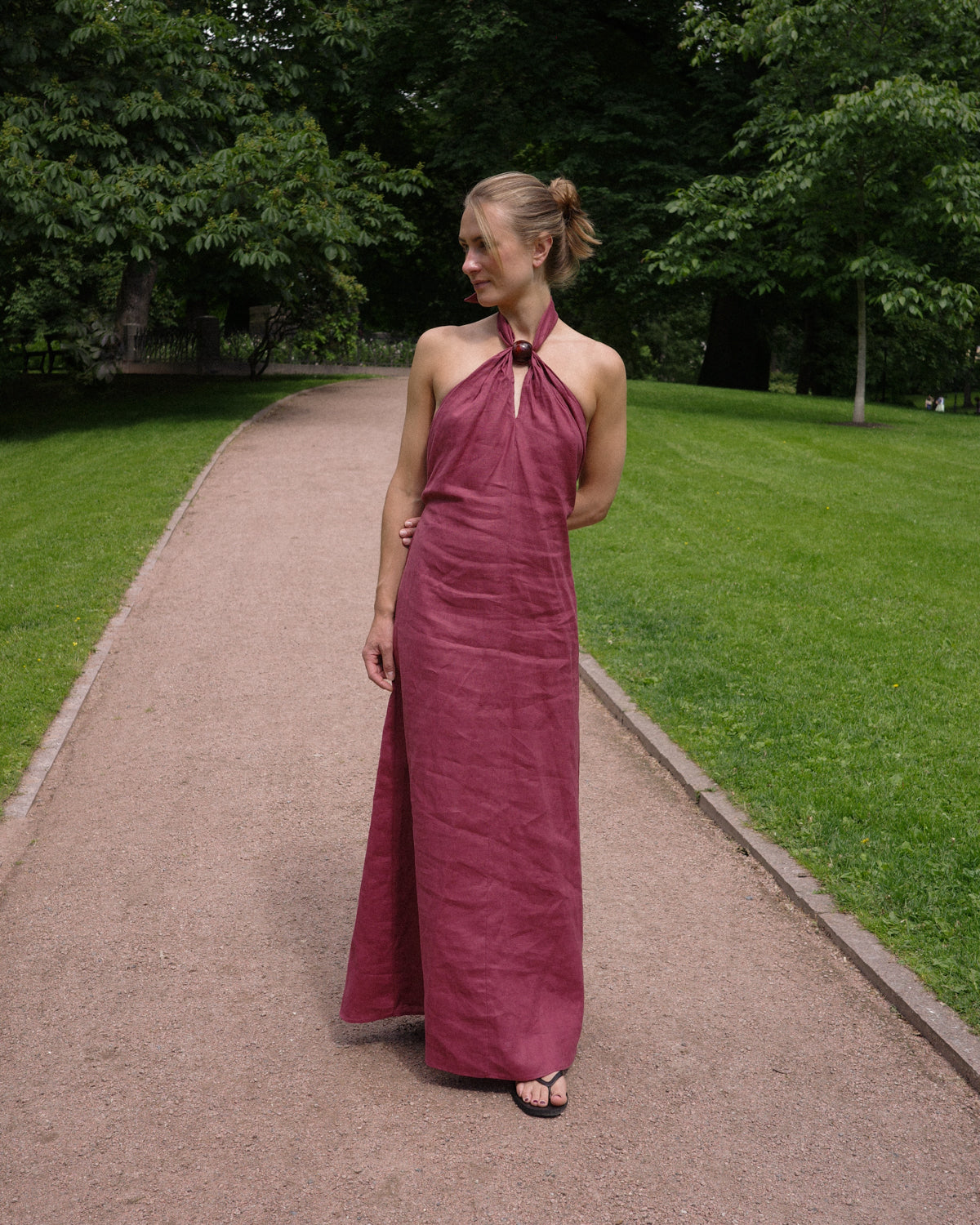 Lourdes Maxi Dress - Rhubarb
