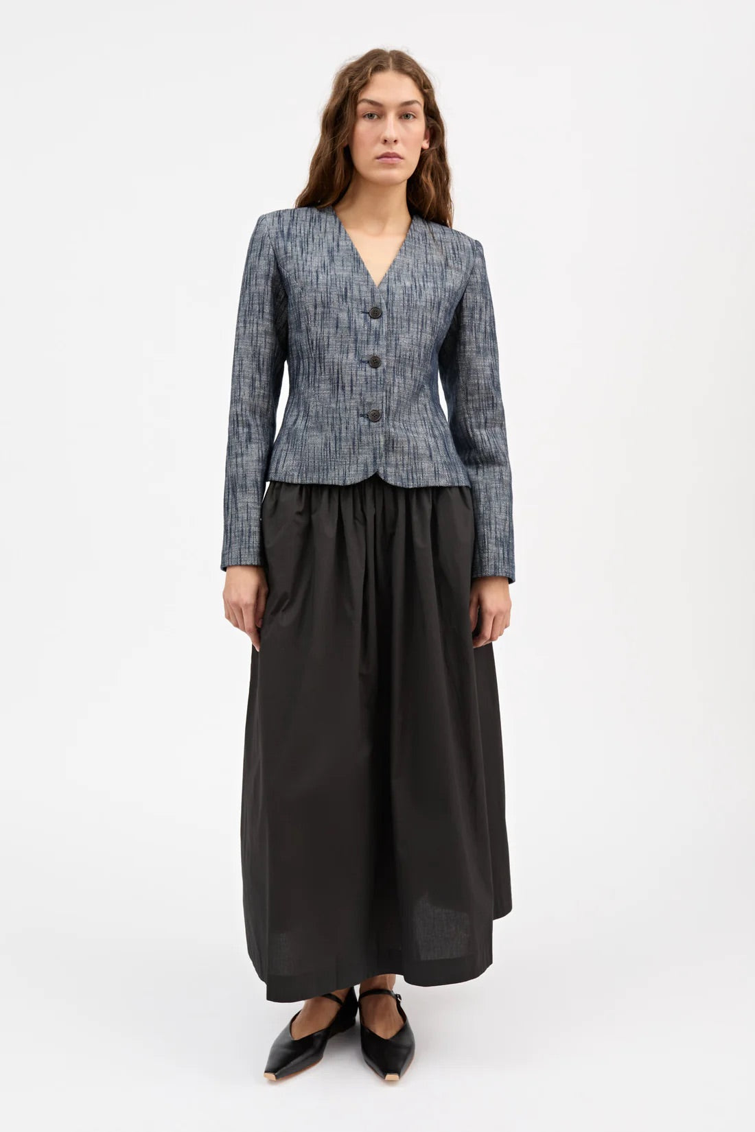Adriane Blazer - Indigo/Linen
