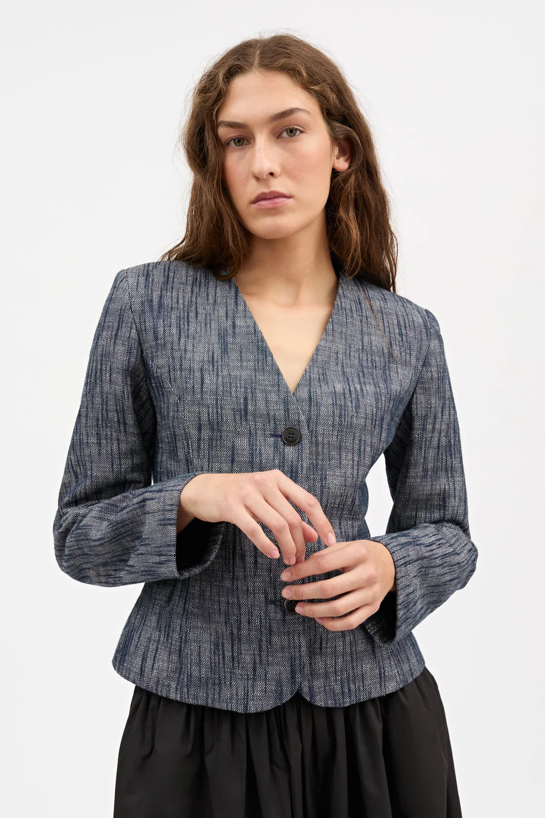 Adriane Blazer - Indigo/Linen
