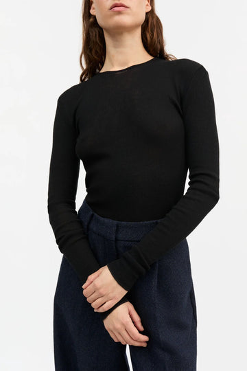 Amy O-Neck Blouse Black