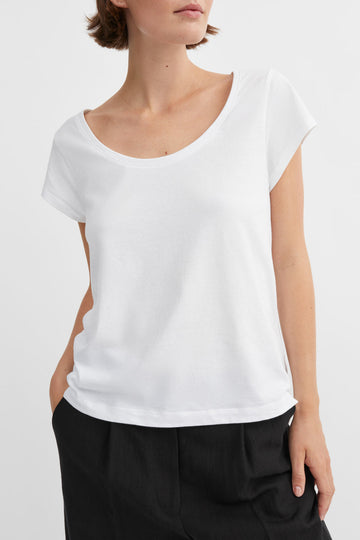 Andy Wide Neck Tee Optic White