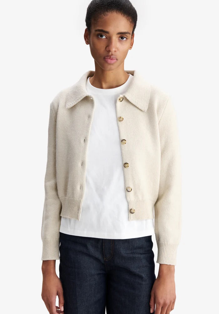 Marie Wool Cardigan - Mastic