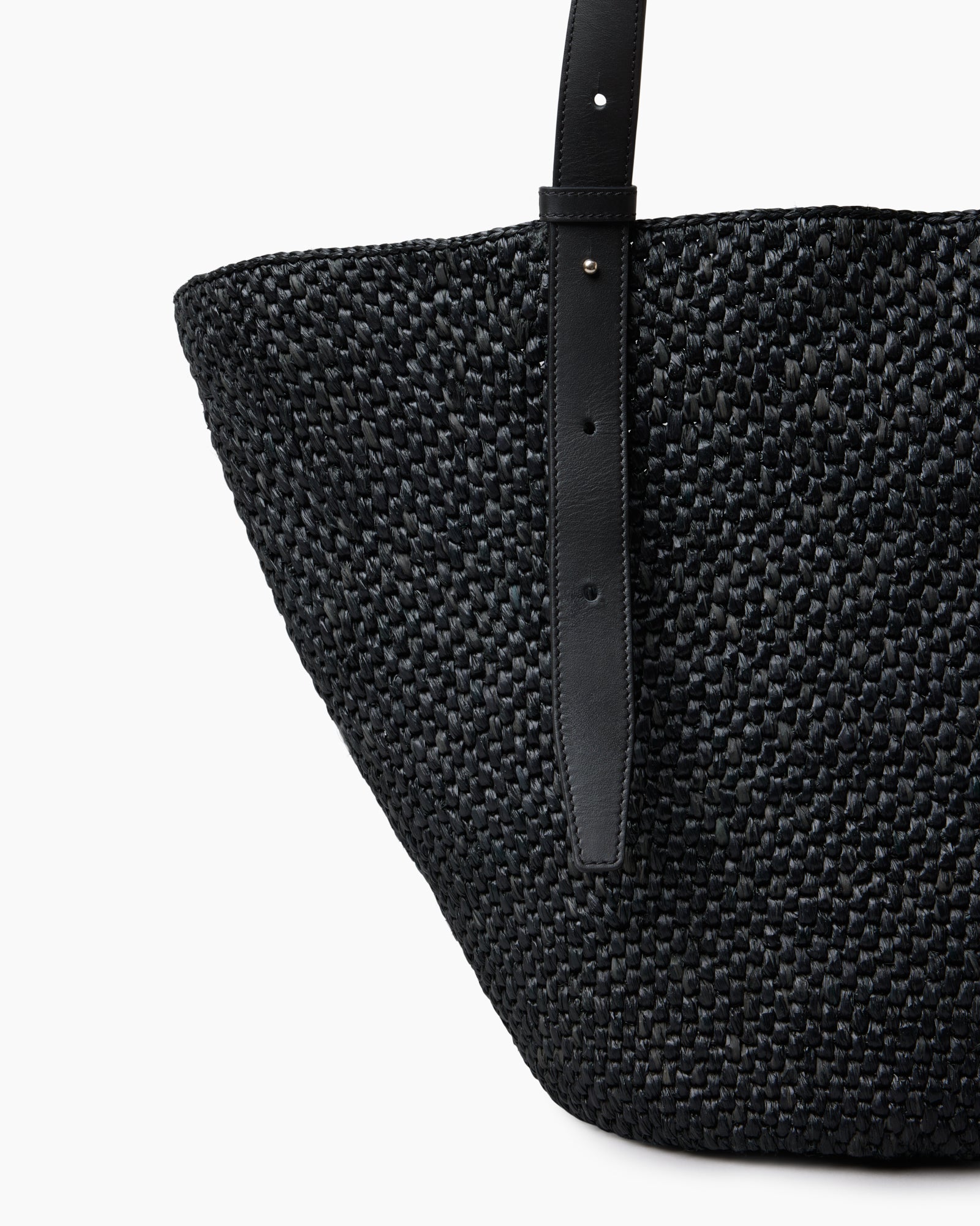 Lié Studio - The Bianca Raffia Bag Large Black – Ensemble nettbutikk
