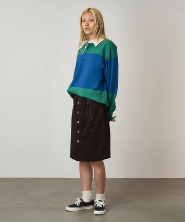 Buttoned Down Midi Skirt Deep Brown