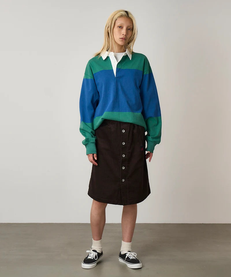 Buttoned Down Midi Skirt Deep Brown