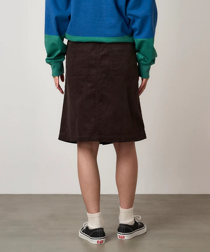 Buttoned Down Midi Skirt Deep Brown