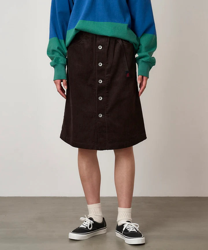 Buttoned Down Midi Skirt Deep Brown