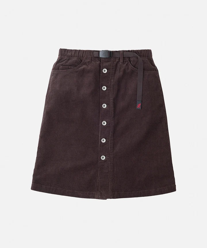 Buttoned Down Midi Skirt Deep Brown