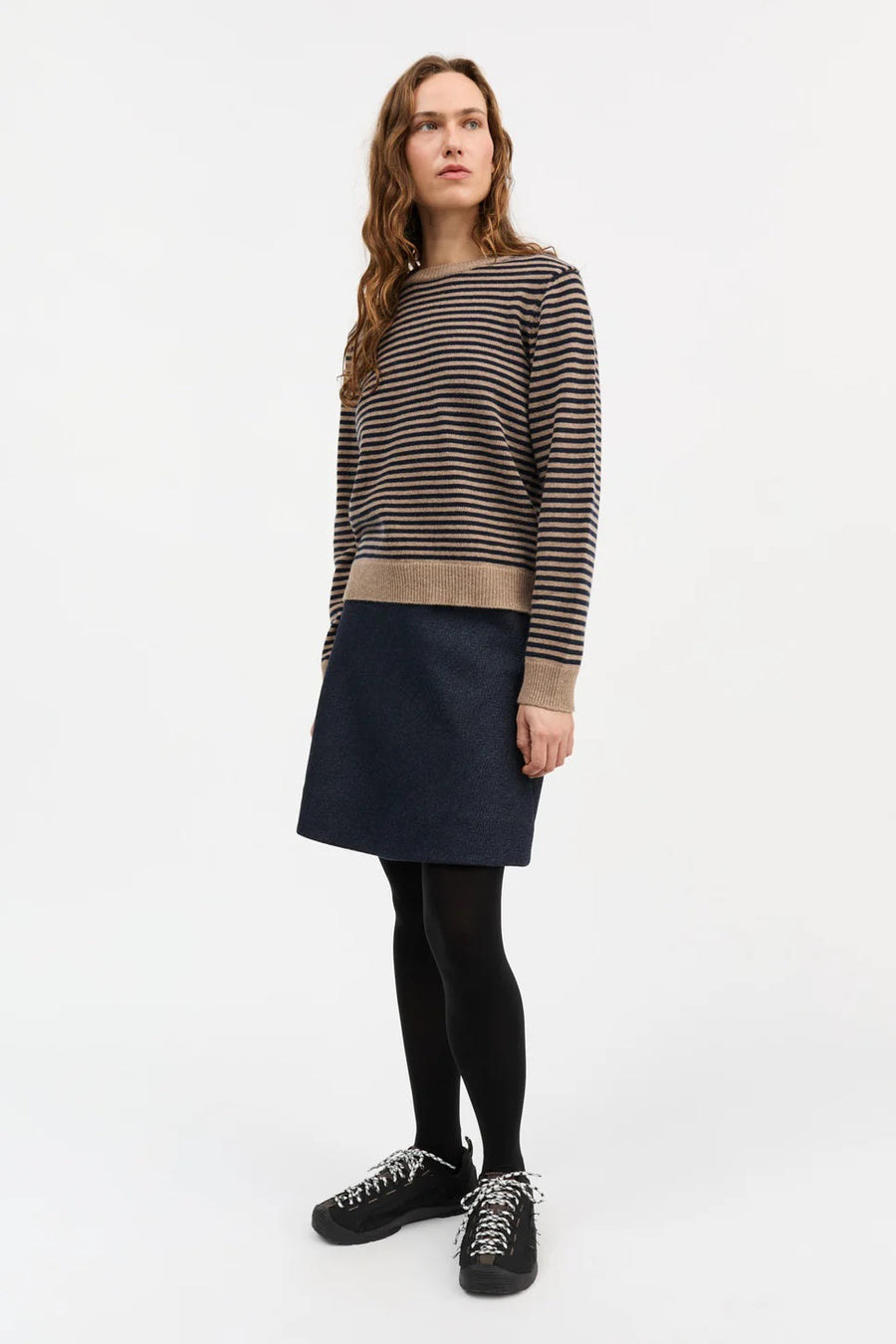 Cameron Jumper Brown/Navy Stripes