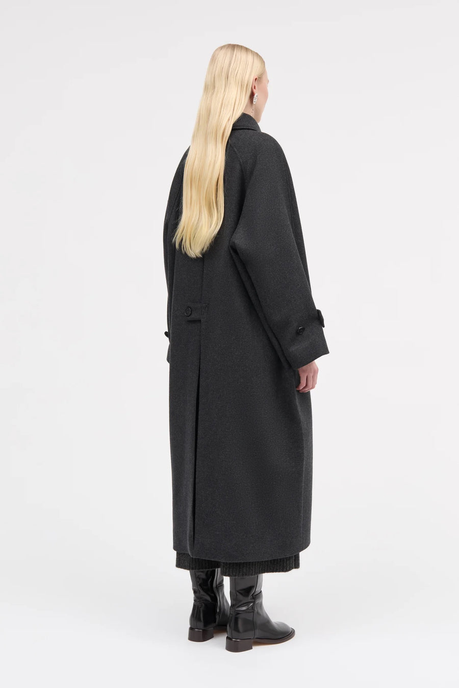 Caro Two Layered Wool Coat Dark Grey