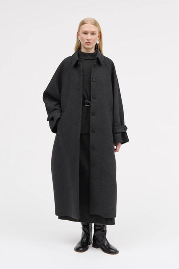 Caro Two Layered Wool Coat Dark Grey