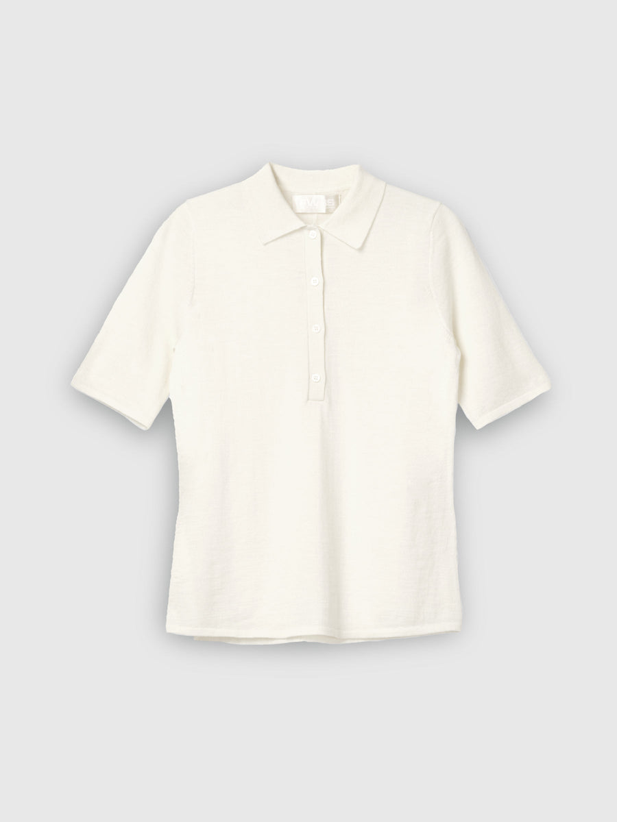 Celeste Pique Tee Cream