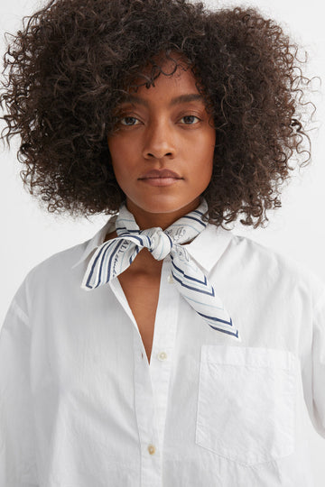 Classic Scarf 55x55 Light Cream/Blue