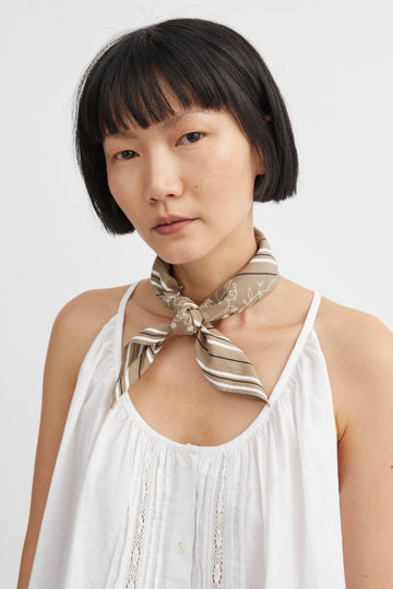 Classic Scarf 55x55 Moss/White/Black