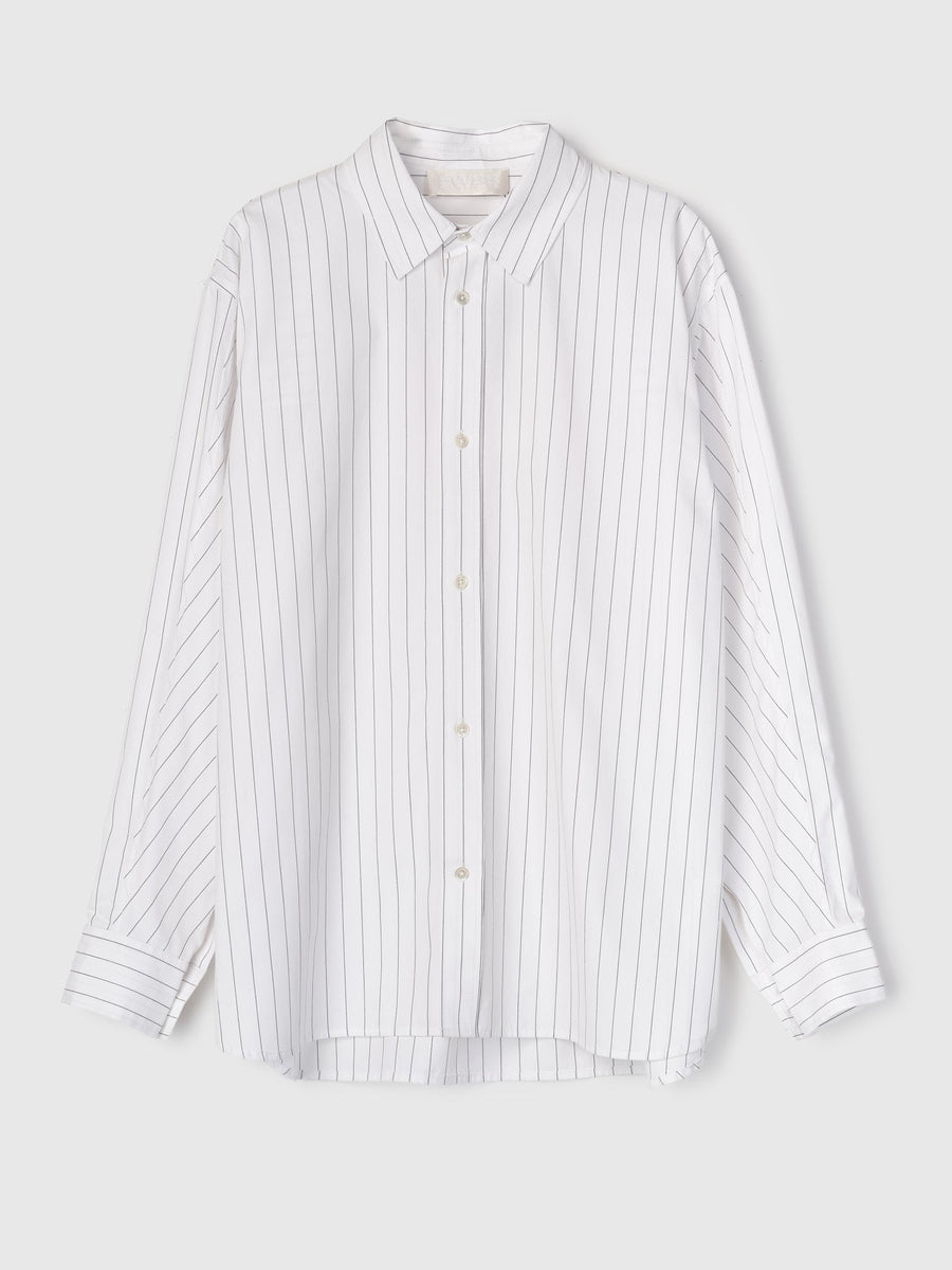 Coastal Shirt White Black Pinstripe