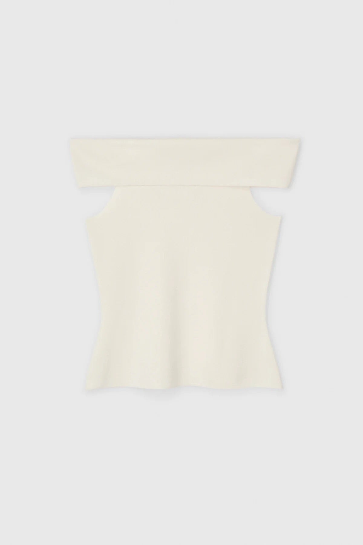 Compact Knit Off Shoulder Top - Macadamia