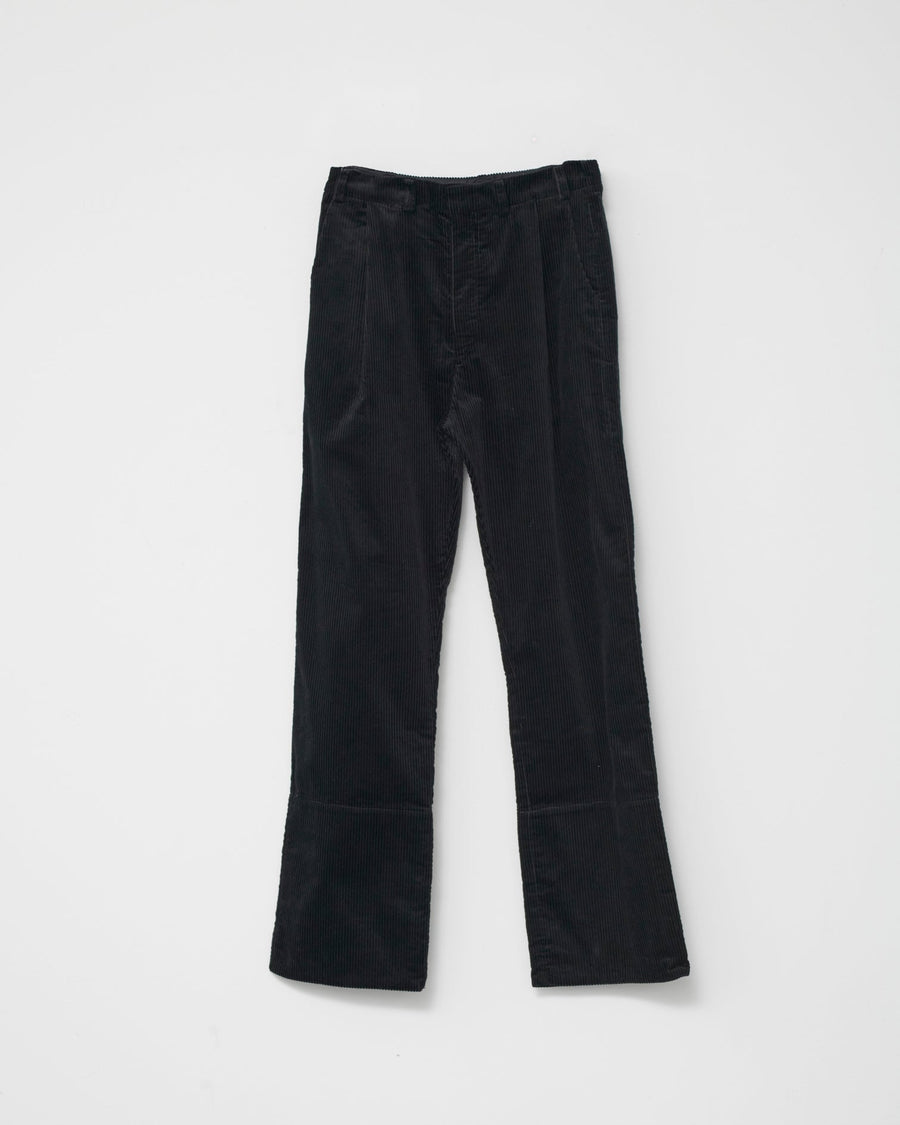 Corduroy Box Trousers Black