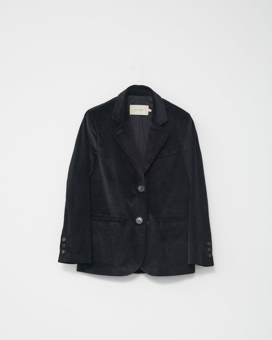 Corduroy Straight Blazer Black