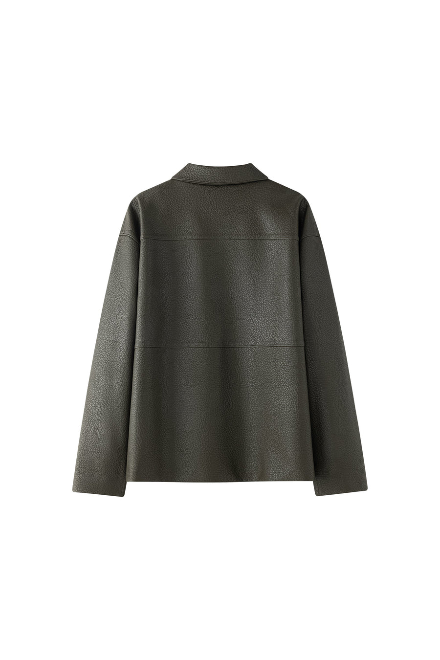 Cosmo Midi Leather Jacket Khaki