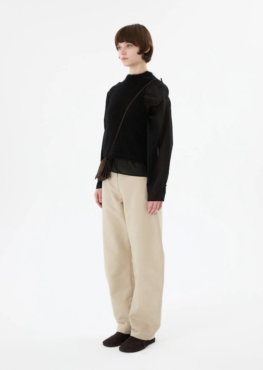 Curved Long Pants Beige