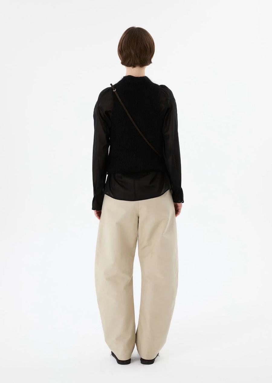 Curved Long Pants Beige