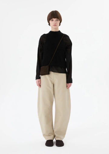 Curved Long Pants Beige