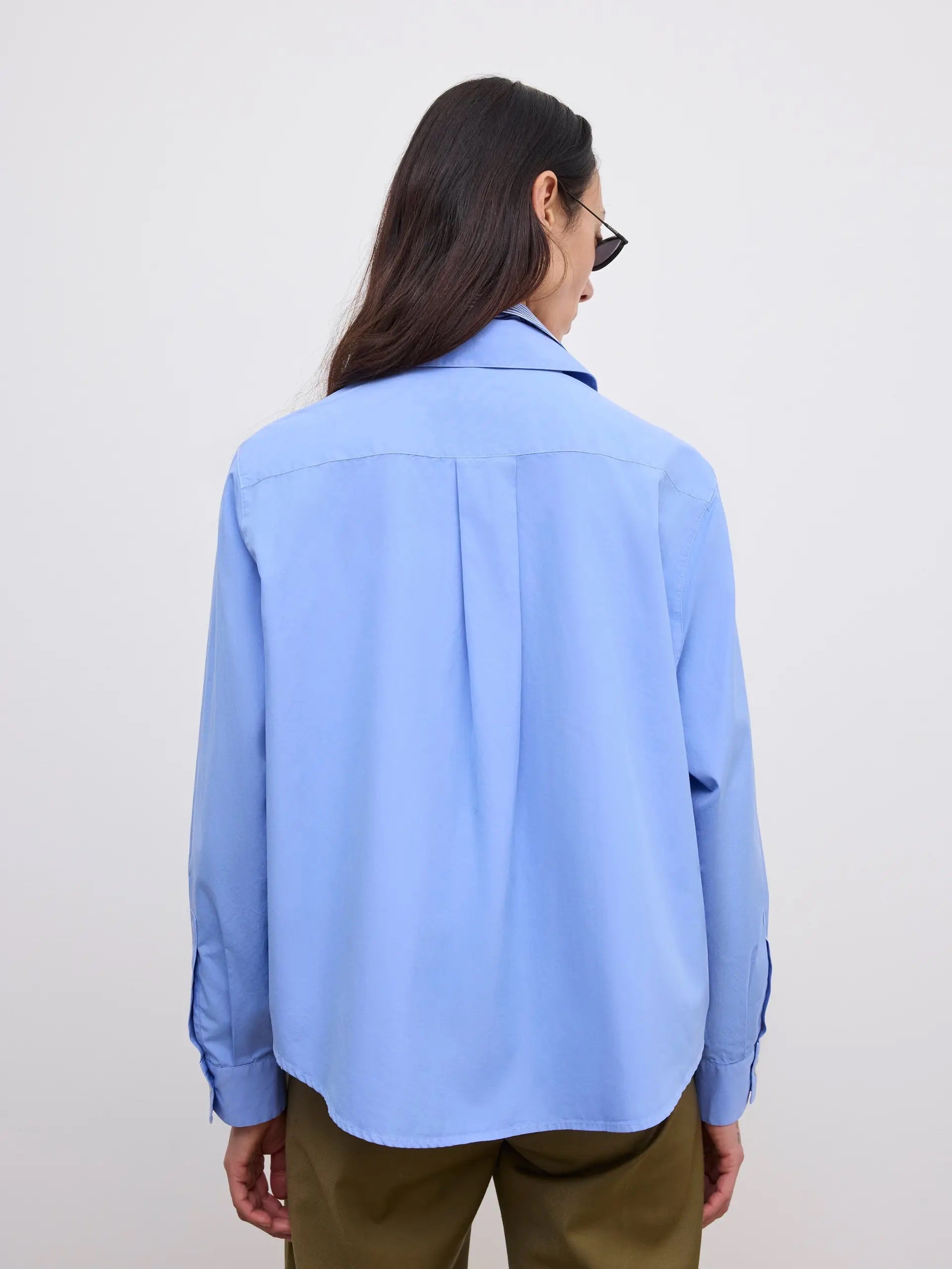 Cropped Shirt - Mid Blue