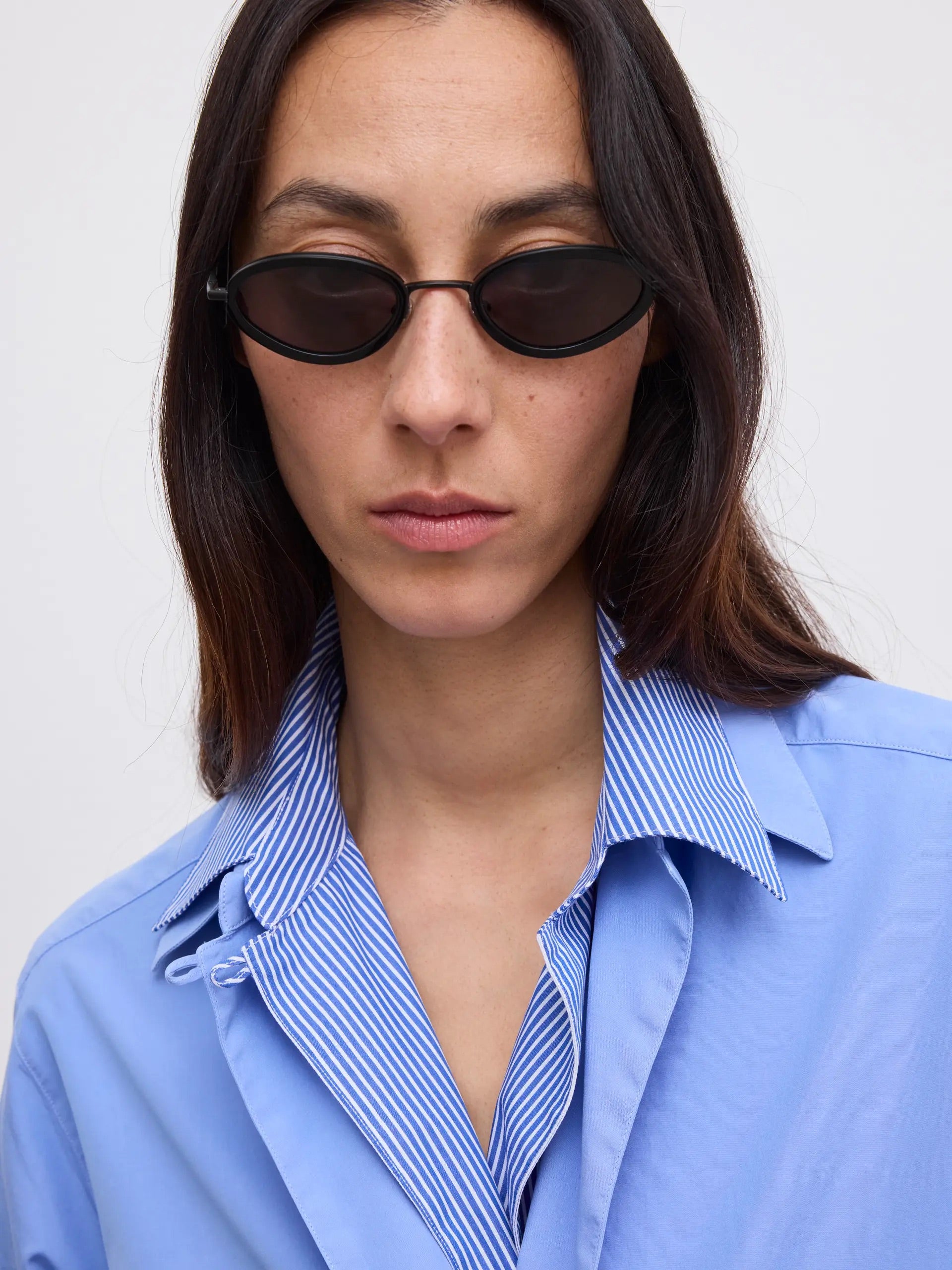 Cropped Shirt - Mid Blue