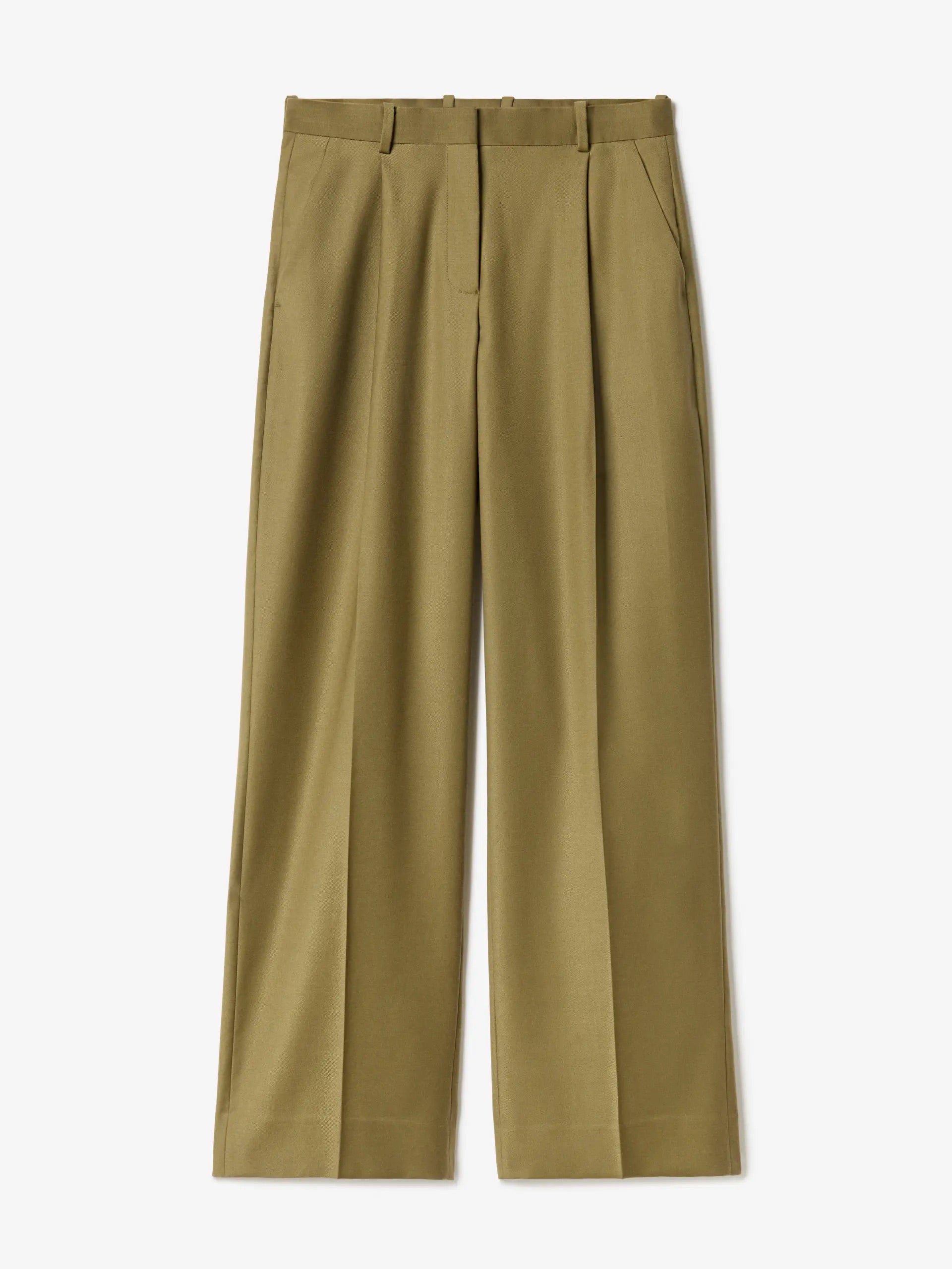 Relaxed Wool Trouser - Olive Green
