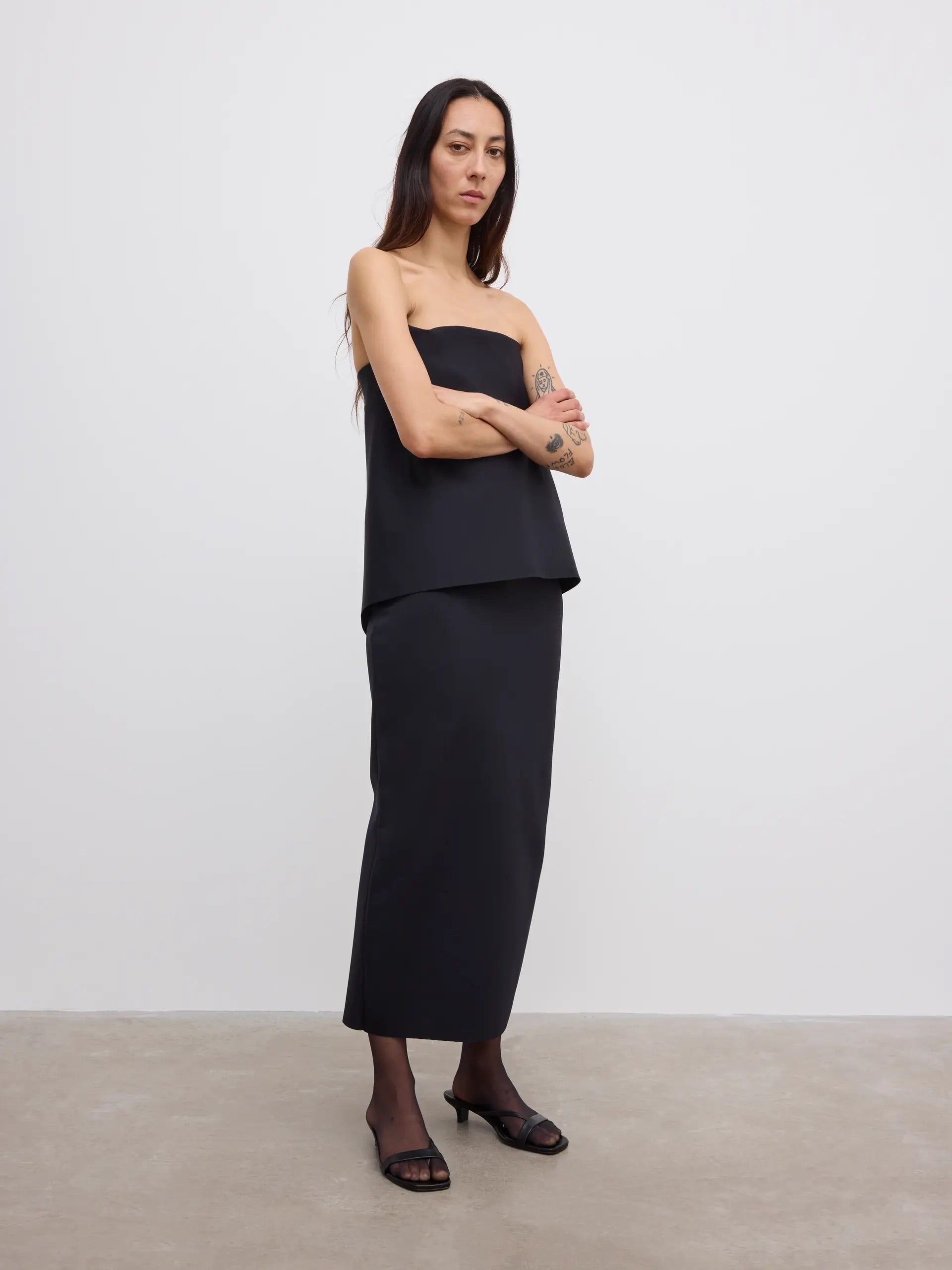 Square Slim Dress - Black