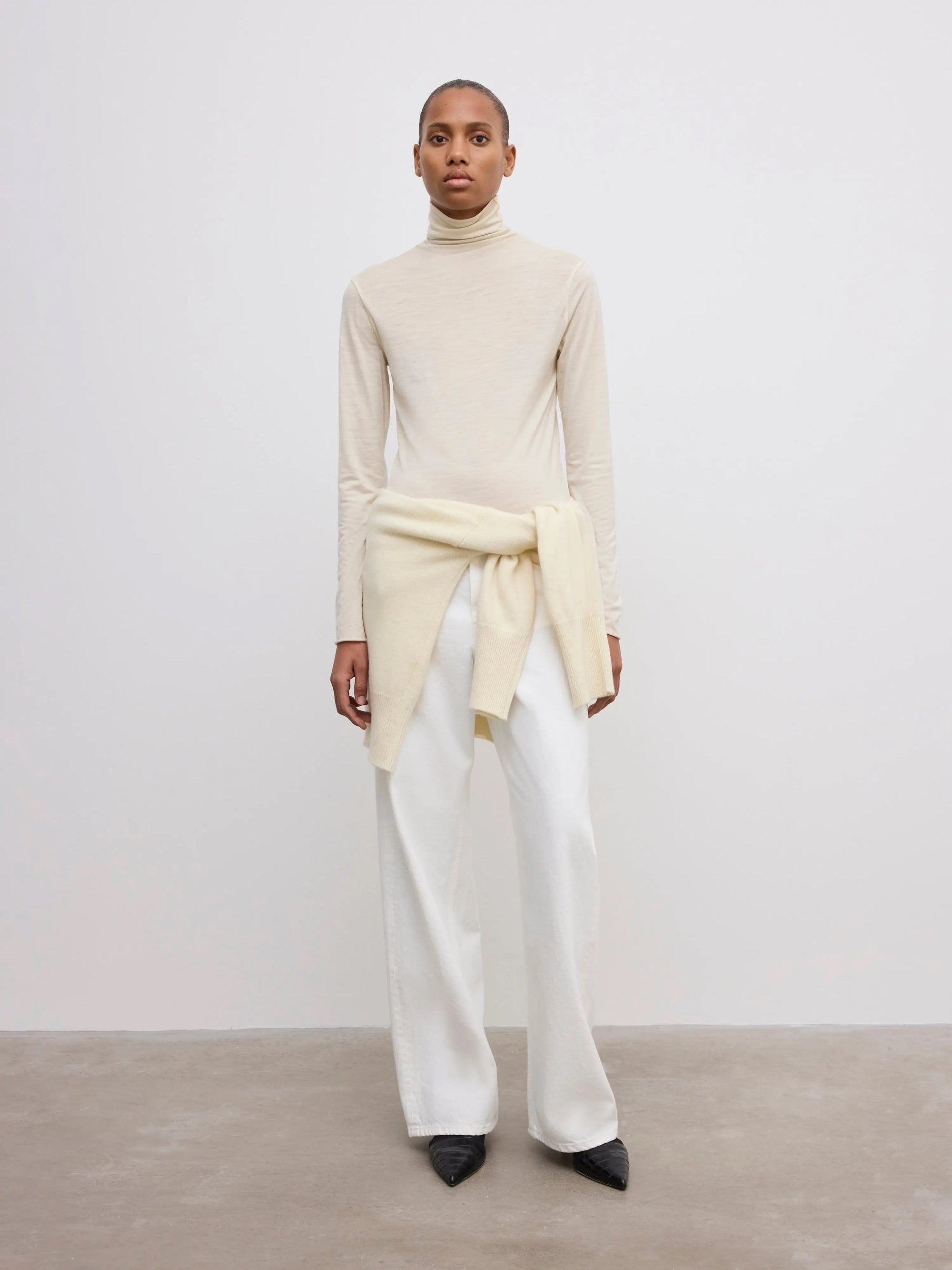 Wool Jersey Rollneck - Cream White