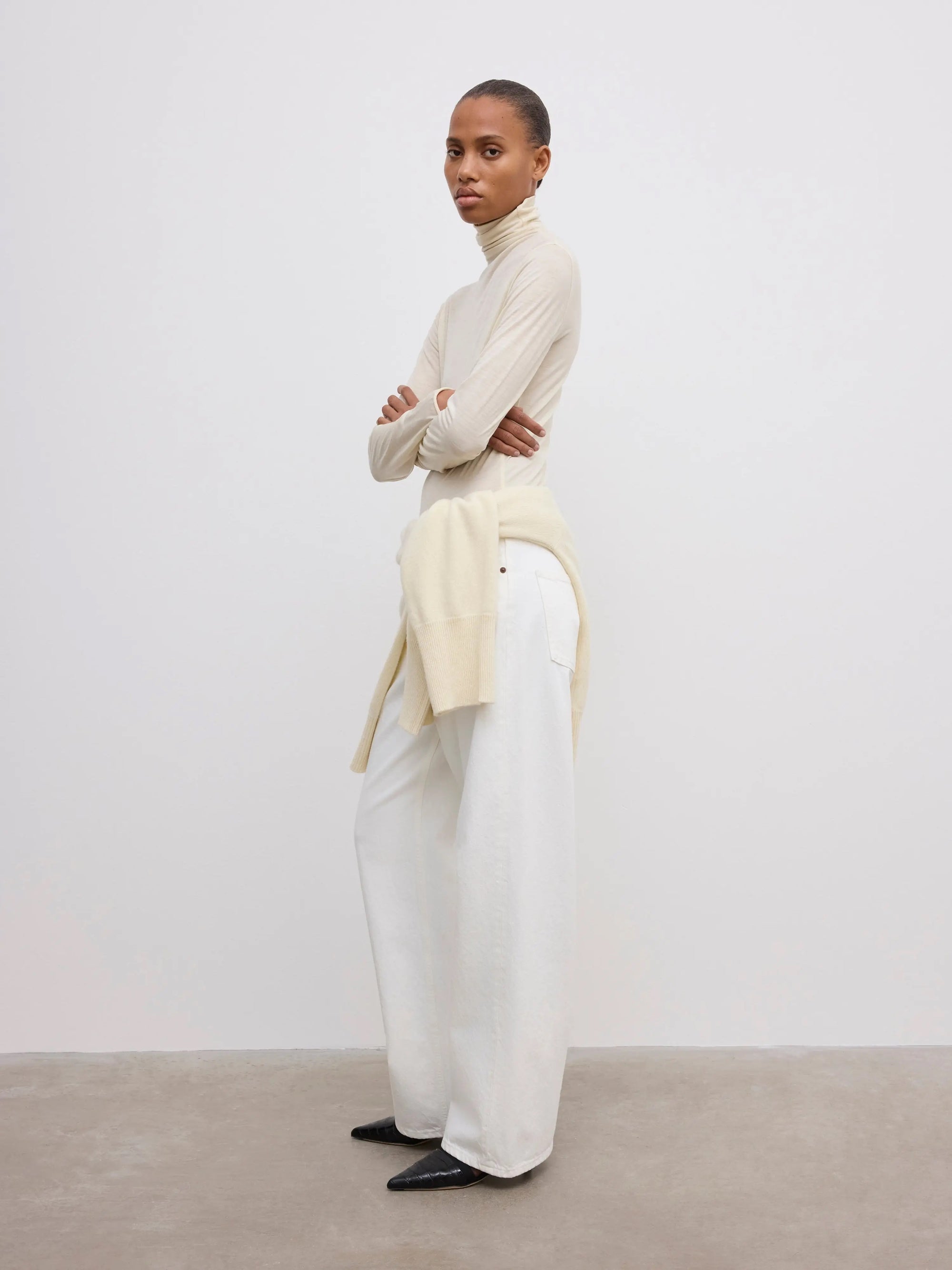 Wool Jersey Rollneck - Cream White