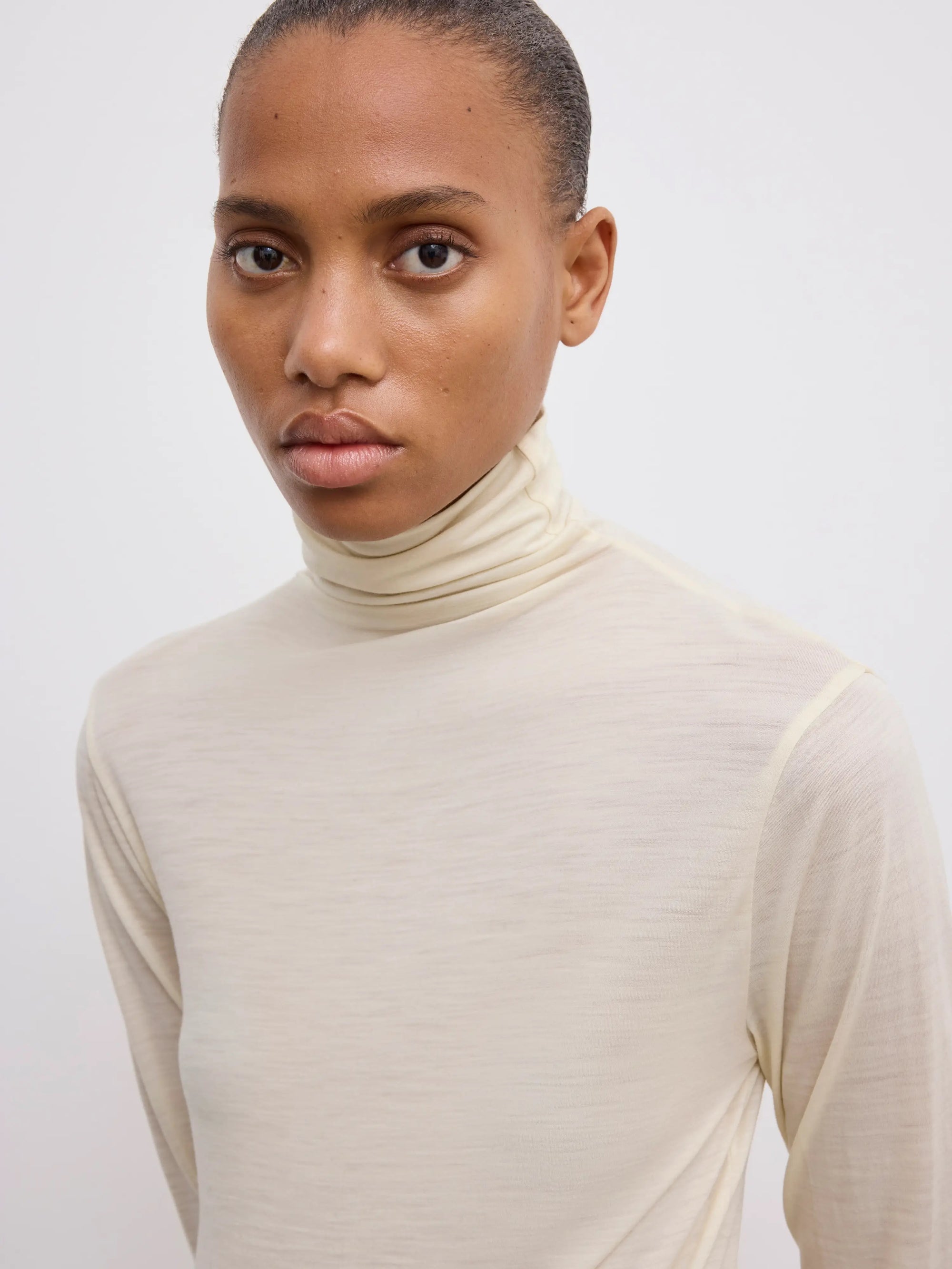 Wool Jersey Rollneck - Cream White