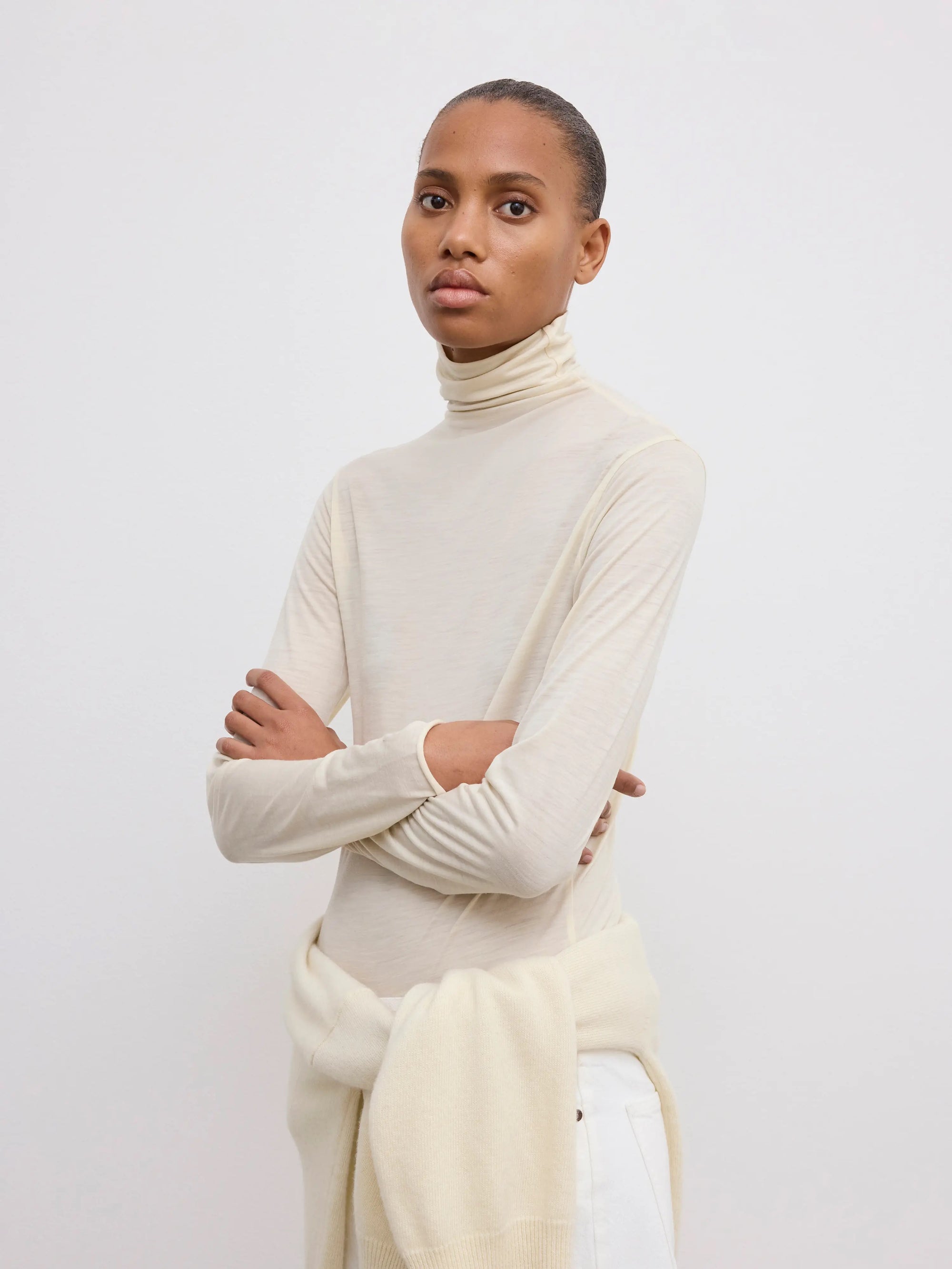 Wool Jersey Rollneck - Cream White