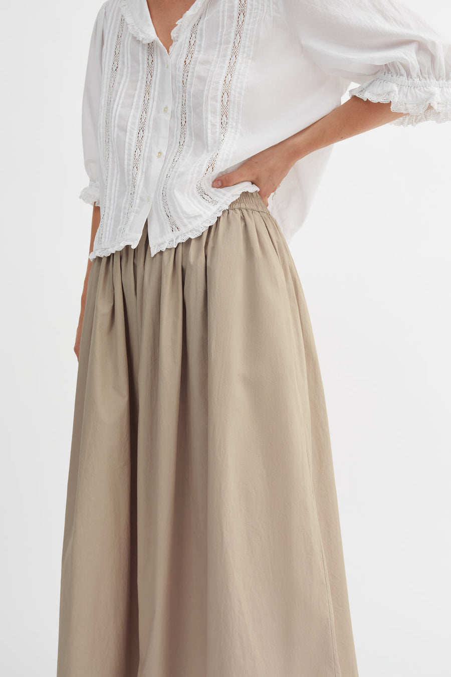 Dagny Skirt Stone Moss