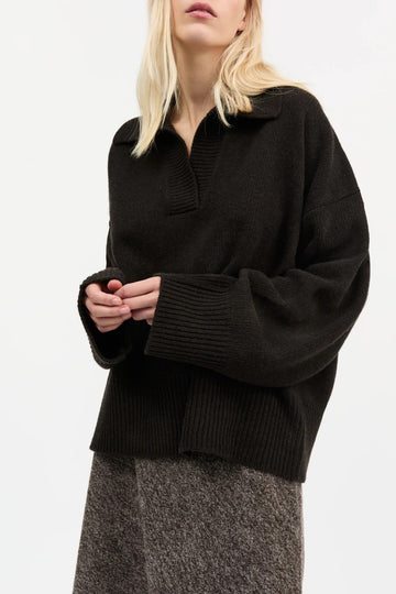 Dean V-neck Jumper Deep Brown