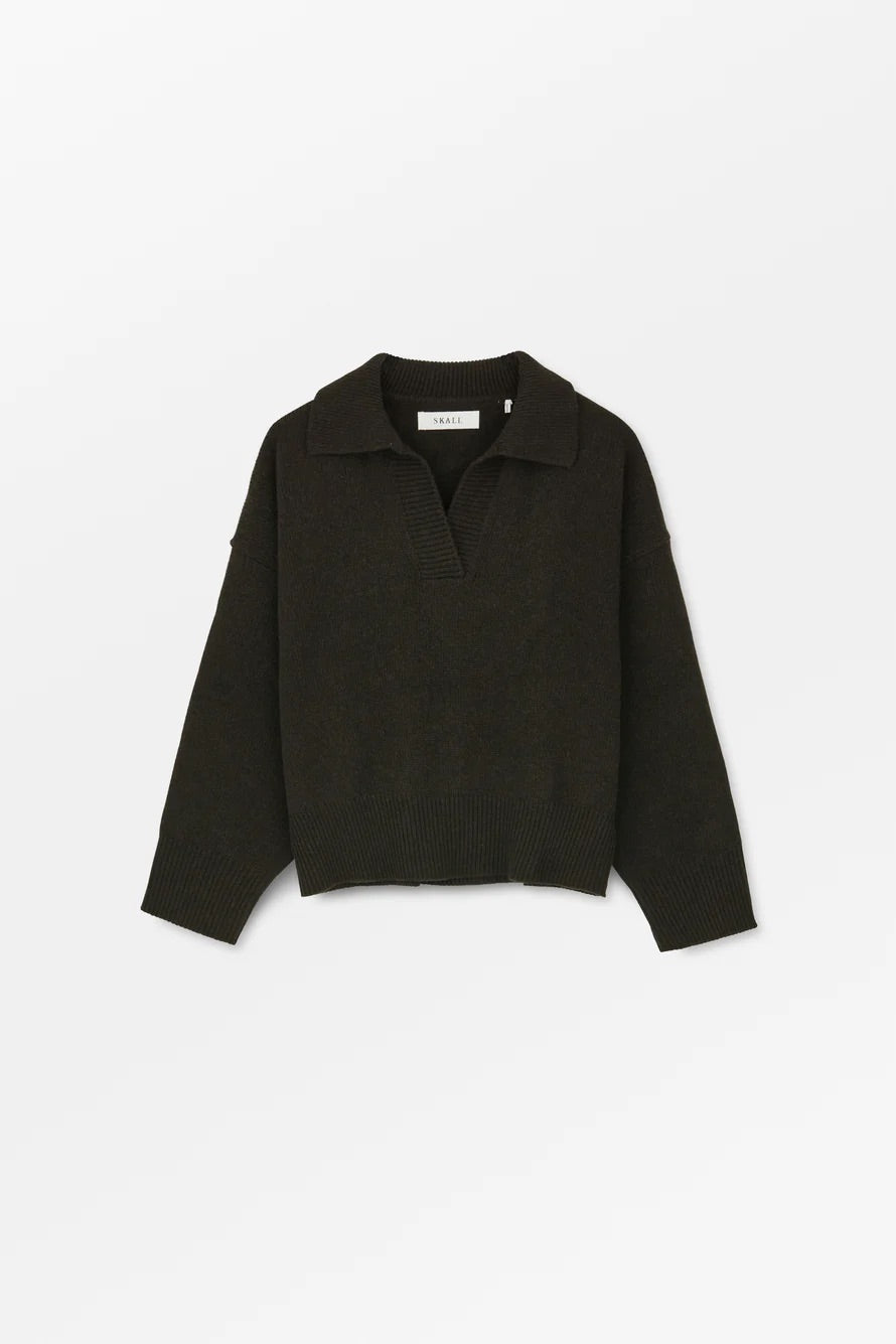 Dean V-neck Jumper Deep Brown
